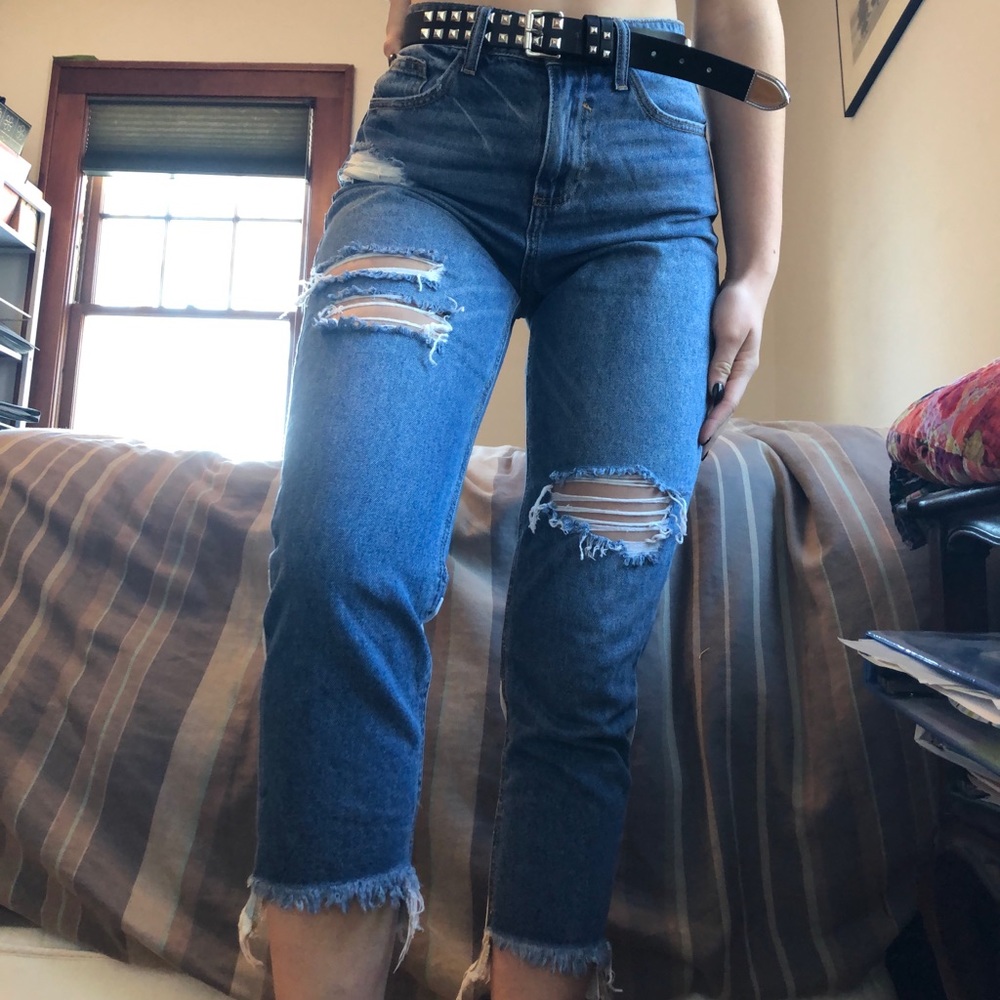 🌈high waisted distressed jeans